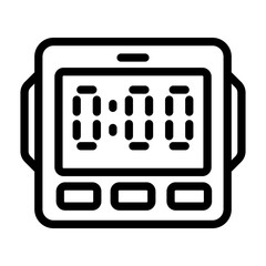 Poster - Digital kitchen timer icon. Outline digital kitchen timer vector icon for web design isolated on white background
