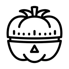 Poster - Vegetable kitchen timer icon. Outline vegetable kitchen timer vector icon for web design isolated on white background