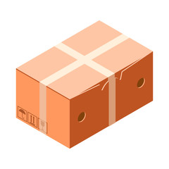 Poster - Closed carton box icon. Isometric of closed carton box vector icon for web design isolated on white background