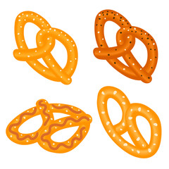 Poster - salt pretzel icon set. isometric set of salt pretzel vector icons for web design isolated on white b