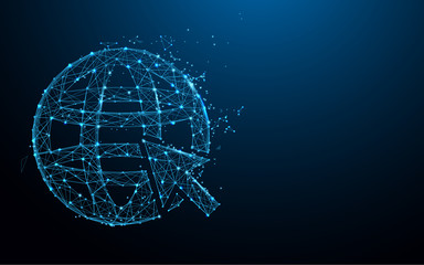 Fototapete - Internet icon form lines, triangles and particle style design. Illustration vector