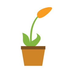 Poster - Home flower pot icon. Flat illustration of home flower pot vector icon for web design