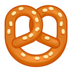 Poster - Salt pretzel icon. Cartoon of salt pretzel vector icon for web design isolated on white background