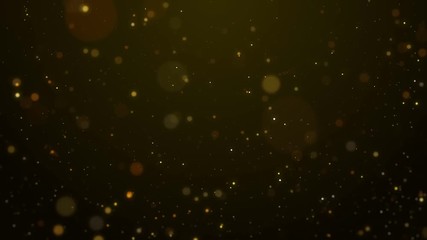 Wall Mural - gold particles falling background looped