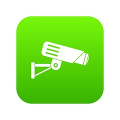 Poster - Security camera icon digital green for any design isolated on white vector illustration