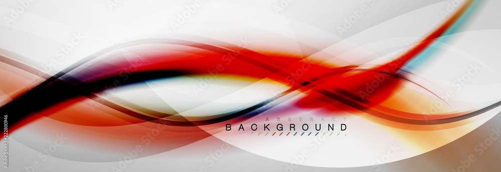 Smooth flowing wave motion concept background - obrazy, fototapety, plakaty 