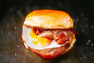 Sticker - rustic bacon egg breakfast sandwich bun