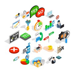 Poster - Occupation icons set. Isometric set of 25 occupation vector icons for web isolated on white background