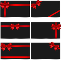 Wall Mural - Black Gift cards with red bow