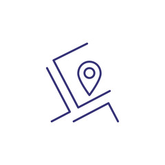Poster - City map line icon. Scheme, pin, itinerary. Navigation concept. Can be used for topics like location, address, route, app design