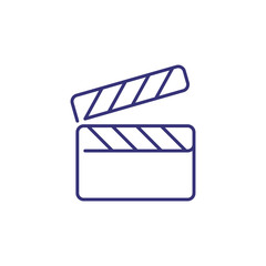 Poster - Clapboard line icon. Clapper, board, action. Cinema concept. Can be used for topics like filming, camera recording, movie production