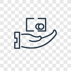 Poster - Hand vector icon isolated on transparent background, Hand logo design