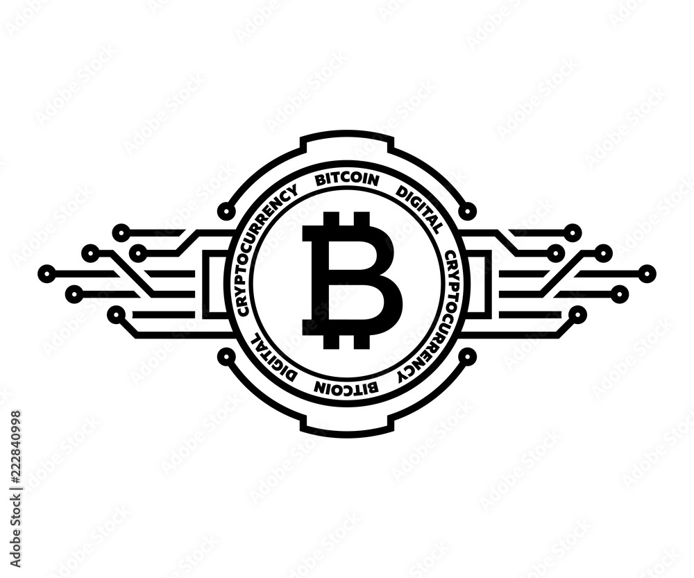 Bitcoin, abstract silver symbol of internet money. Digital Crypto currency  symbol. Stock Vector | Adobe Stock