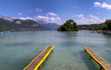 Naklejka na meble hot day on the shores of lake Annecy France