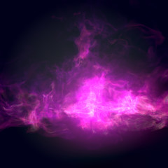 Aufkleber - Pink turbulent flame isolated on dark background. 3d rendering