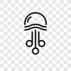 Poster - Jellyfish vector icon isolated on transparent background, Jellyfish logo design