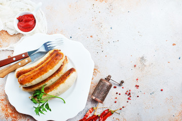 Canvas Print - fried sausages