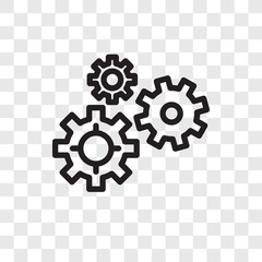 Poster - Gears vector icon isolated on transparent background, Gears logo design