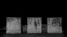 Three Graveyards In Cemetery Halloween Composition