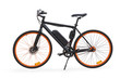 Black electric bike isolated with clipping path