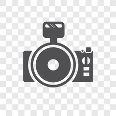 Poster - Photo camera vector icon isolated on transparent background, Photo camera logo design