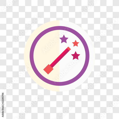 Fotografie, Obraz Magic wand vector icon isolated on transparent background, Magic wand logo desig