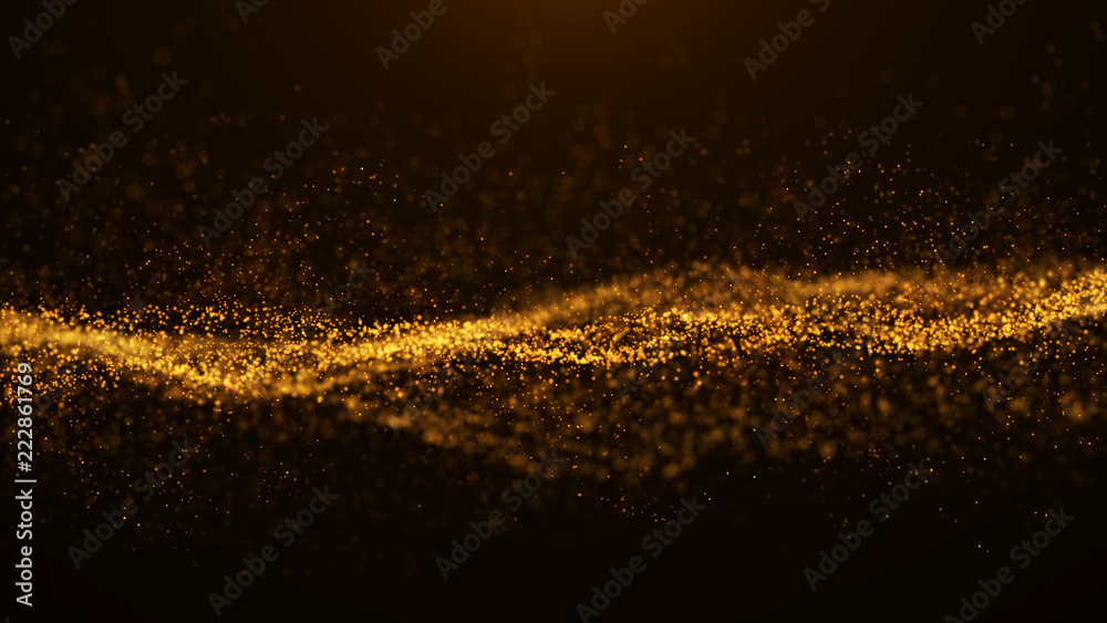 Wave of particles. Abstract particle. Data visualization. Abstract ...