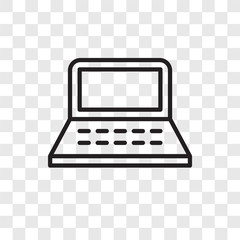 Poster - Laptop vector icon isolated on transparent background, Laptop logo design