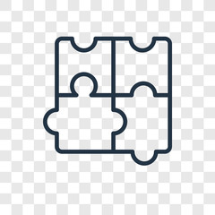 Poster - Puzzle vector icon isolated on transparent background, Puzzle logo design