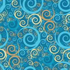 Poster - Seamless air pattern of spirals and curls. Ornament for fabrics and packaging.
