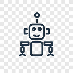 Poster - Robot vector icon isolated on transparent background, Robot logo design