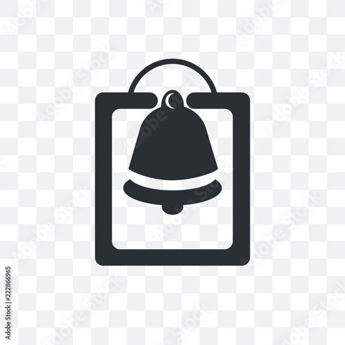 Obraz na plátně Alarming Bell vector icon isolated on transparent background, Alarming Bell logo