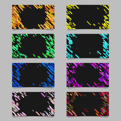 Poster - Color abstract business card background template set with diagonal stripes