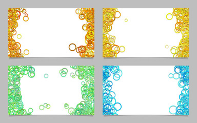 Poster - Abstract business card background template set with colroed circles