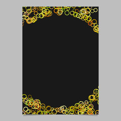 Poster - Trendy random circle pattern page background template - vector blank brochure frame graphic design with rings