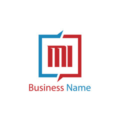 Initial Letter MI Logo Template Design