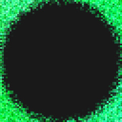 Poster - Geometrical mosaic rectangle background - gradient vector graphic design from rectangles in green tones on black background