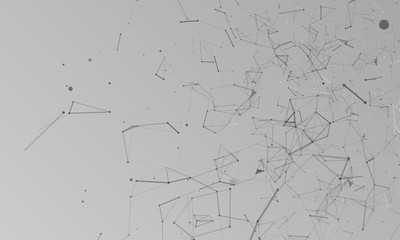 Poster - Plexus effect. White background.Connecting dots and lines.Abstract background polygonal.