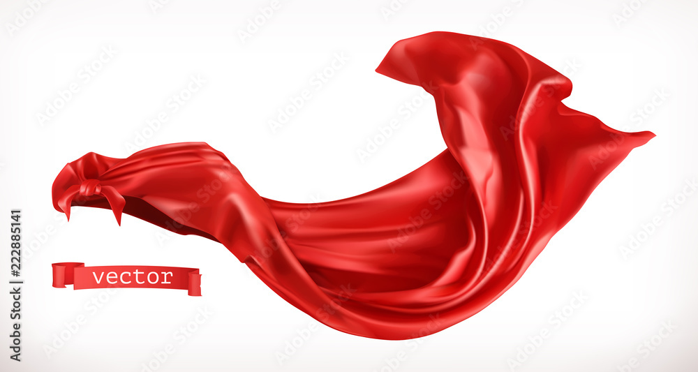 Red Cloak. 3d realistic vector - obrazy, fototapety, plakaty 