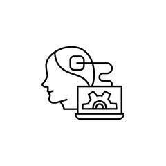 Poster - android artificial intelligence concept line icon. Simple element illustration. android artificial intelligence concept outline symbol design from artificial intelligence set