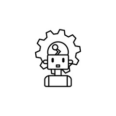 Poster - Machine robot smart concept line icon. Simple element illustration. Machine robot concept outline symbol design from artificial intelligence set