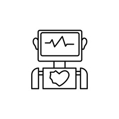 Poster - Medical robot artificial intelligence concept line icon. Simple element illustration. Medical robotconcept outline symbol design from artificial intelligence set