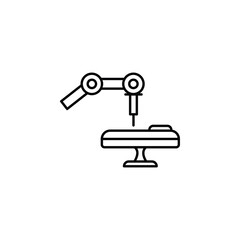 Poster - Medical robot operation concept line icon. Simple element illustration. Medical robot operation concept outline symbol design from artificial intelligence set