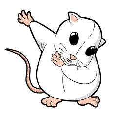 Wall Mural - funny white laboratory rat