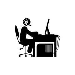 Poster - man gamer icon. Element of gamer icon for mobile concept and web apps. Glyph man gamer icon can be used for web and mobile