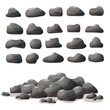 © ambassador806 - Rock stone cartoon in flat style. Set of different boulders