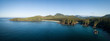 © edb3_16 - Beautiful aerial panoramic seascape view of Pacific Ocean Coast during a vibrant summer day. Taken at Grant Bay, Northern Vancouver Island, BC, Canada.