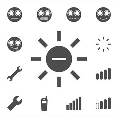 Poster - the sun with a minus sign icon. web icons universal set for web and mobile