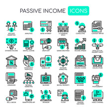 Passive Income , Thin Line And Pixel Perfect Icons