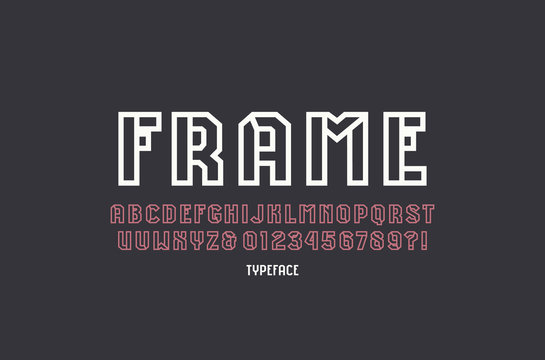 Hollow sans serif font in sport style
